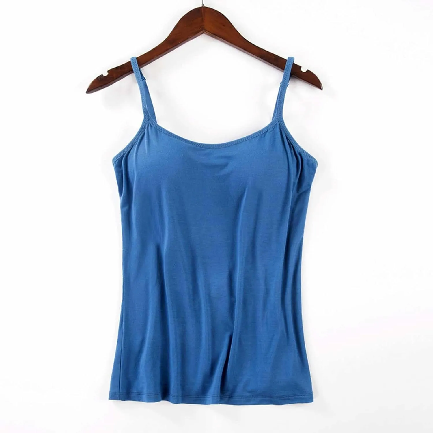 Camisole Tops for Women Built in Bra Spaghetti Strap Workout Yoga Shirts Basic Padded Tank Tops Summer Shelf Bra