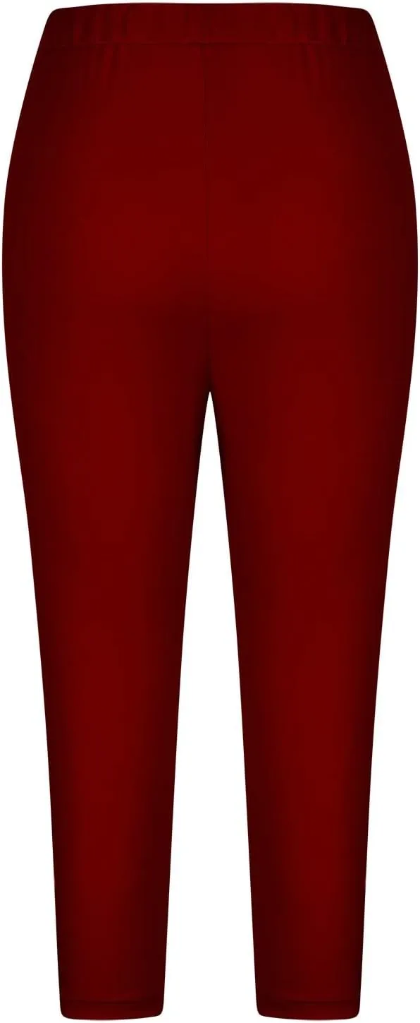 Capri Leggings for Women Knee Length Capri Leggings 2024 Summer Cropped Pants Casual Solid Comfy Capris Capri