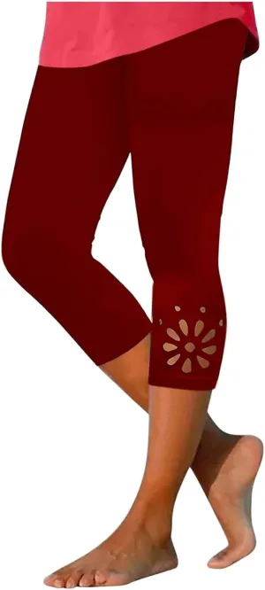 Capri Leggings for Women Knee Length Capri Leggings 2024 Summer Cropped Pants Casual Solid Comfy Capris Capri
