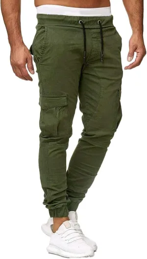 Cargo Pants For Men Mens Casual Pants Solid Drawstring Sport Jogger Cargo Pants Cargo Outdoor Hiking Trousers Panrts