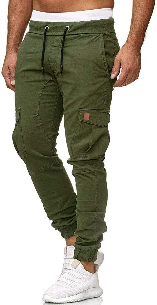 Cargo Pants For Men Mens Casual Pants Solid Drawstring Sport Jogger Cargo Pants Cargo Outdoor Hiking Trousers Panrts
