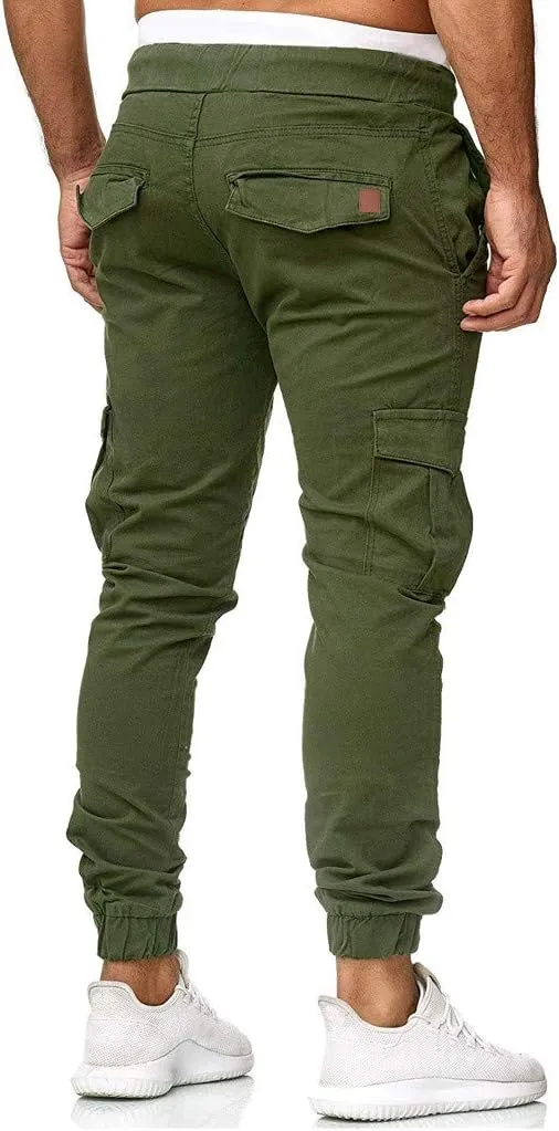 Cargo Pants For Men Mens Casual Pants Solid Drawstring Sport Jogger Cargo Pants Cargo Outdoor Hiking Trousers Panrts