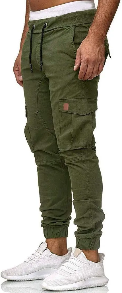 Cargo Pants For Men Mens Casual Pants Solid Drawstring Sport Jogger Cargo Pants Cargo Outdoor Hiking Trousers Panrts