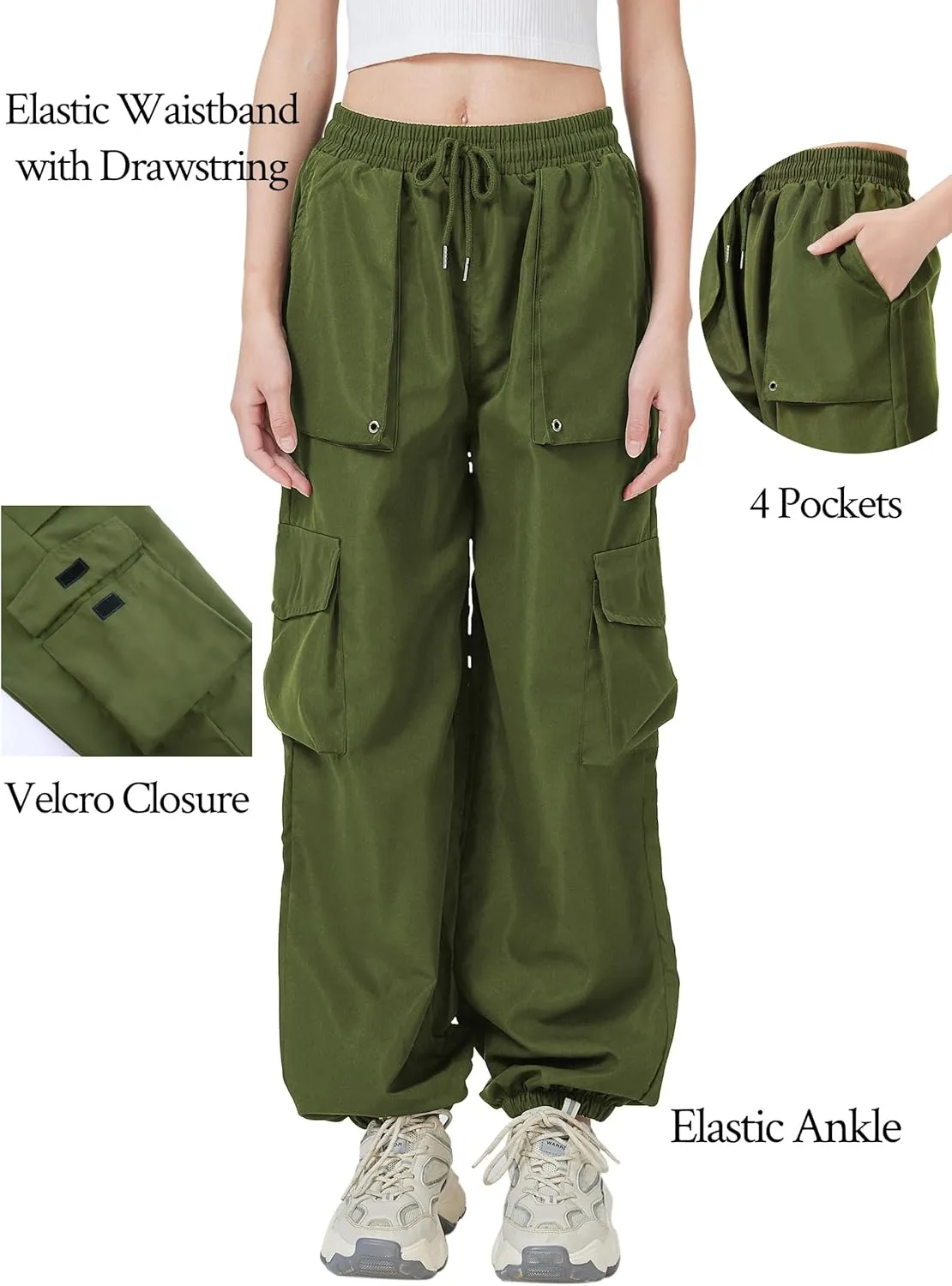 Cargo Patchwork Pants Women Baggy Techwear Joggers Cargo Pants Women