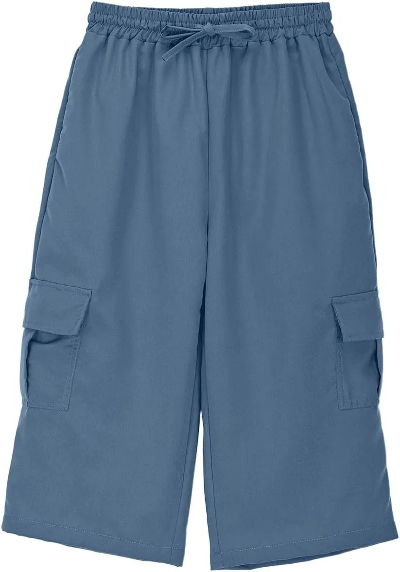 Cargo Shorts for Boys Capri Pants 3/4 Joggers School Uniform Athletic Khaki Shorts Quick Dry Cargo Pants Sweatpants