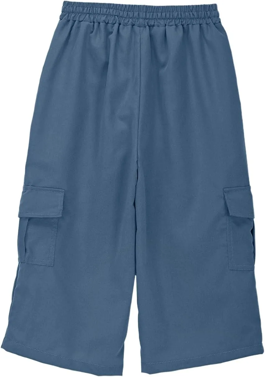 Cargo Shorts for Boys Capri Pants 3/4 Joggers School Uniform Athletic Khaki Shorts Quick Dry Cargo Pants Sweatpants