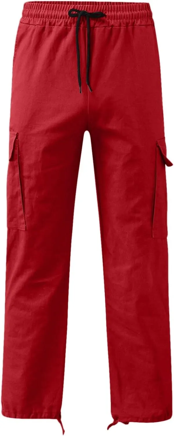 Cargo Sweatpants for Men Big and Tall Wild Cargo Pants White Cargo Athletic Long Pants Fashion Casual Jogger Trouser