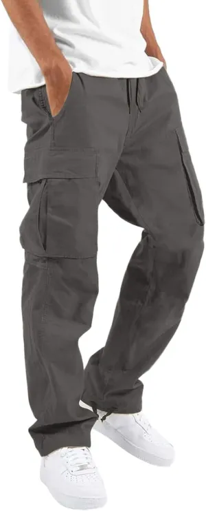 Cargo Sweatpants for Men Big and Tall Wild Cargo Pants White Cargo Athletic Long Pants Fashion Casual Jogger Trouser