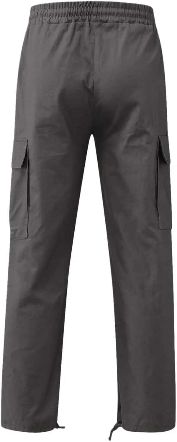 Cargo Sweatpants for Men Big and Tall Wild Cargo Pants White Cargo Athletic Long Pants Fashion Casual Jogger Trouser