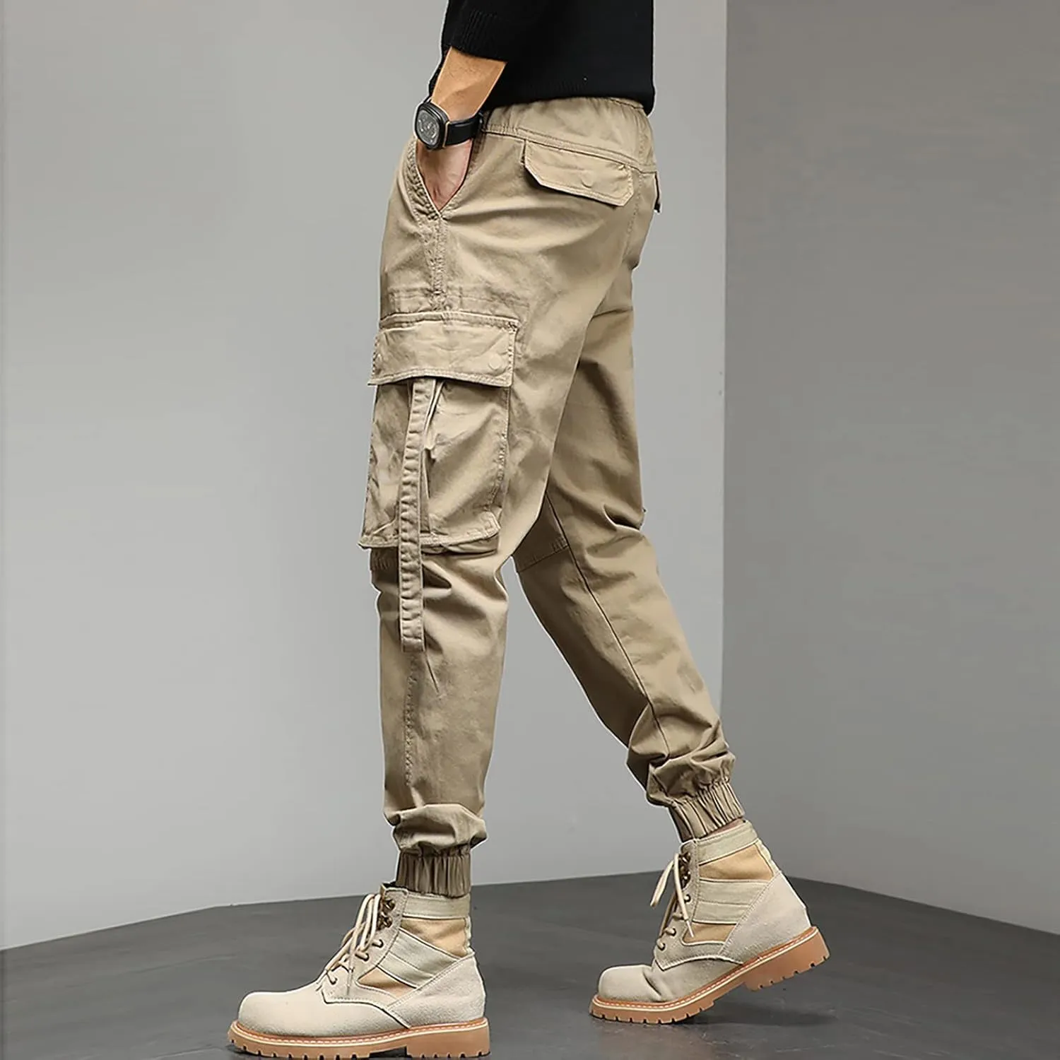 Cargo Sweatpants for Men Pants with 9 Pockets Lightweight Ripstop Cargo Work Pants Mens Wild Cargo Pants White Cargo
