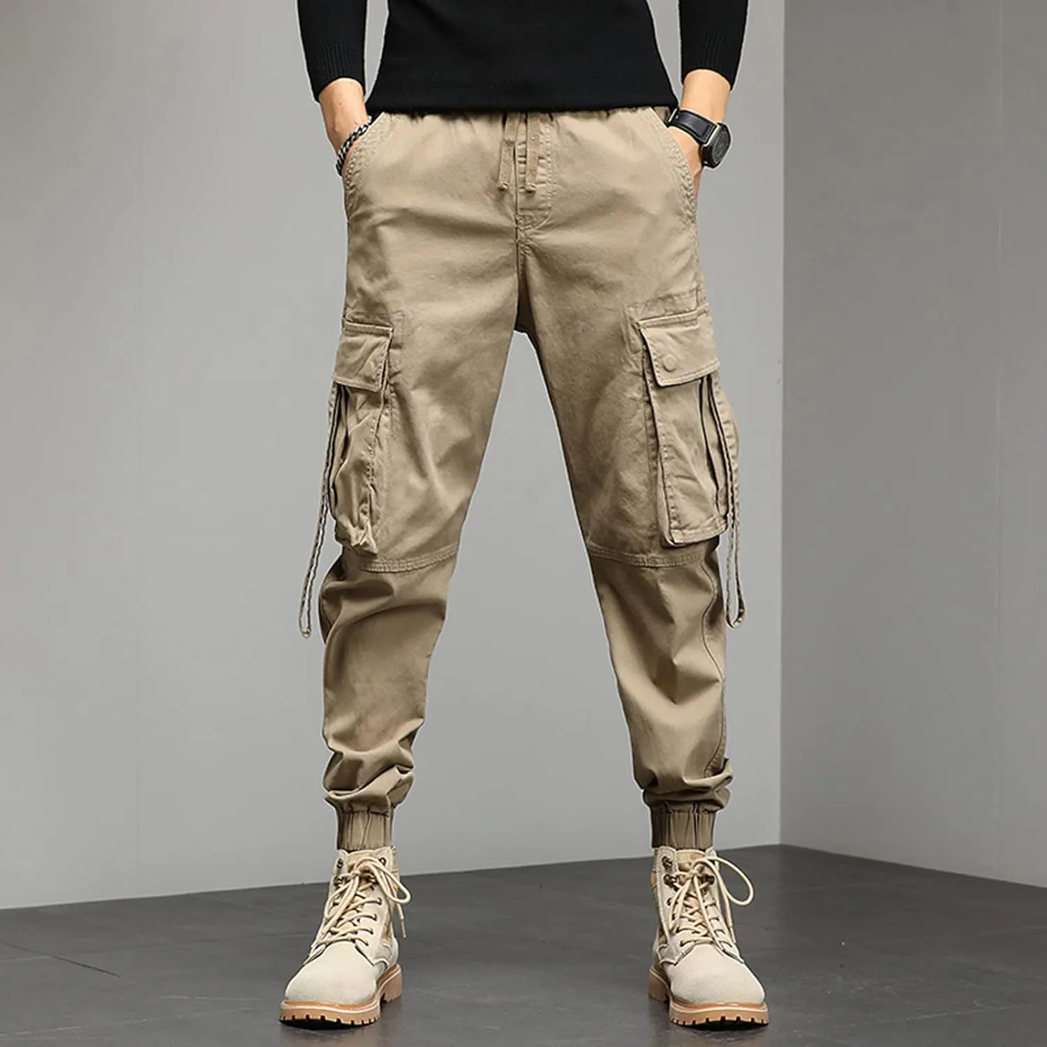 Cargo Sweatpants for Men Pants with 9 Pockets Lightweight Ripstop Cargo Work Pants Mens Wild Cargo Pants White Cargo