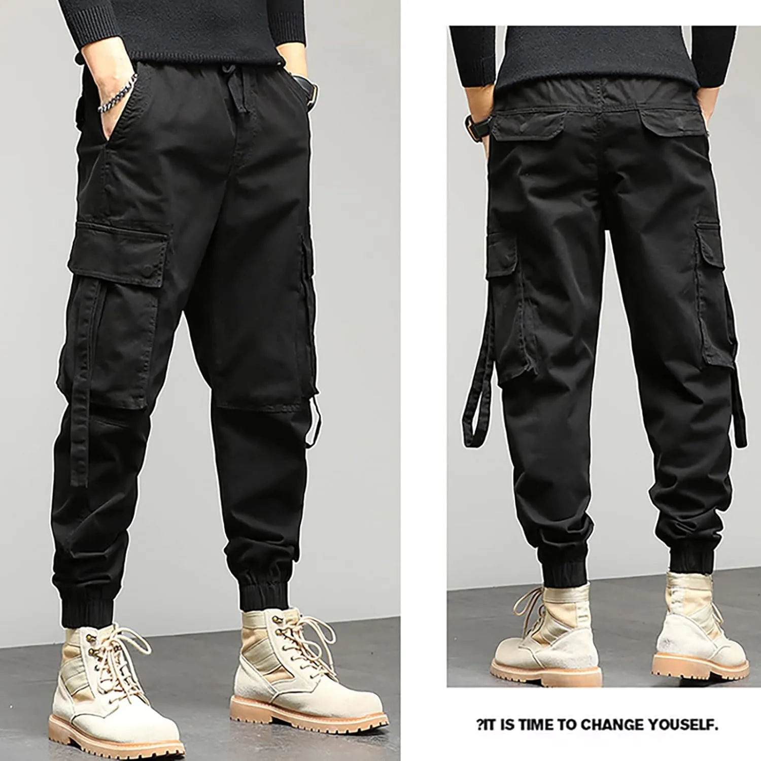 Cargo Sweatpants for Men Pants with 9 Pockets Lightweight Ripstop Cargo Work Pants Mens Wild Cargo Pants White Cargo