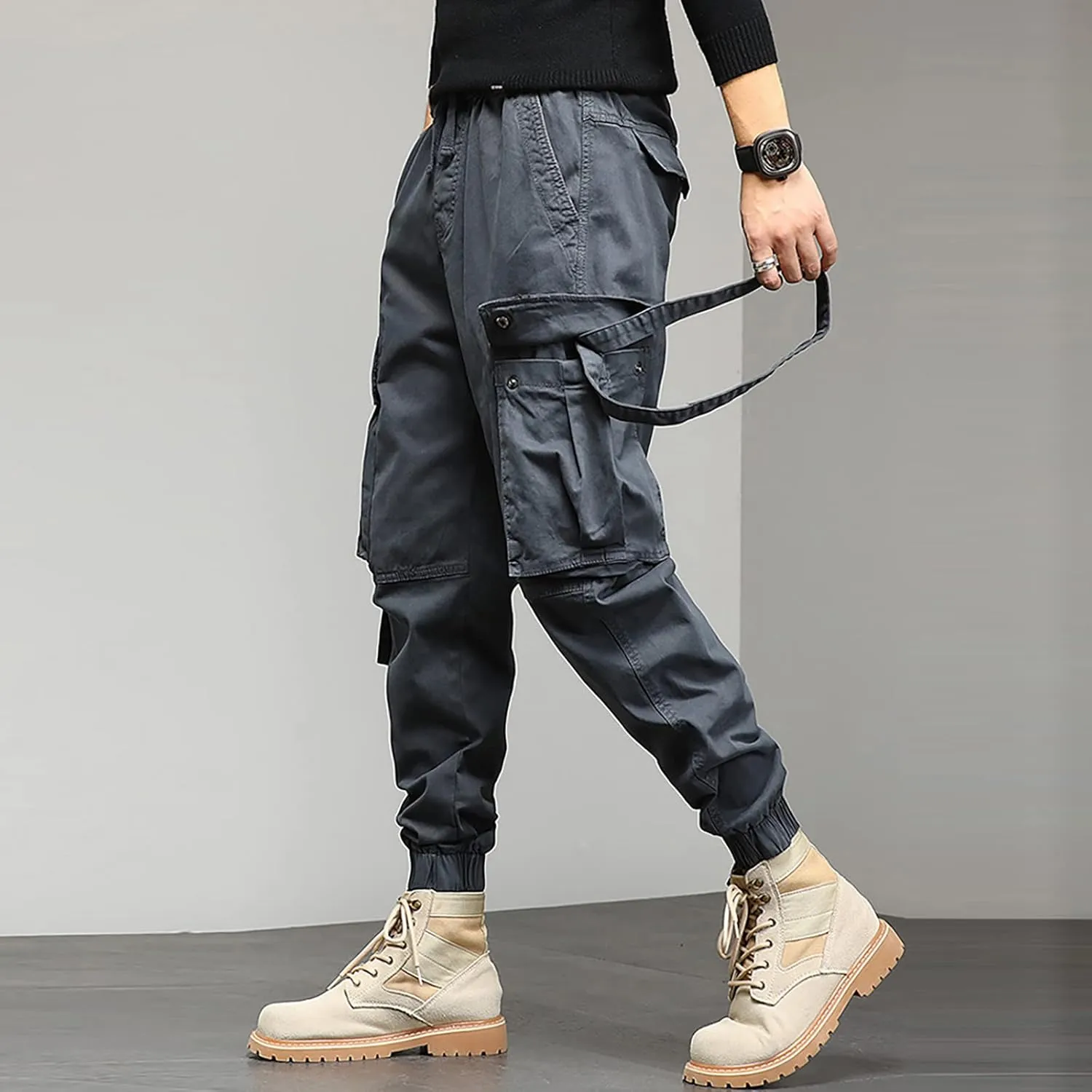 Cargo Sweatpants for Men Pants with 9 Pockets Lightweight Ripstop Cargo Work Pants Mens Wild Cargo Pants White Cargo
