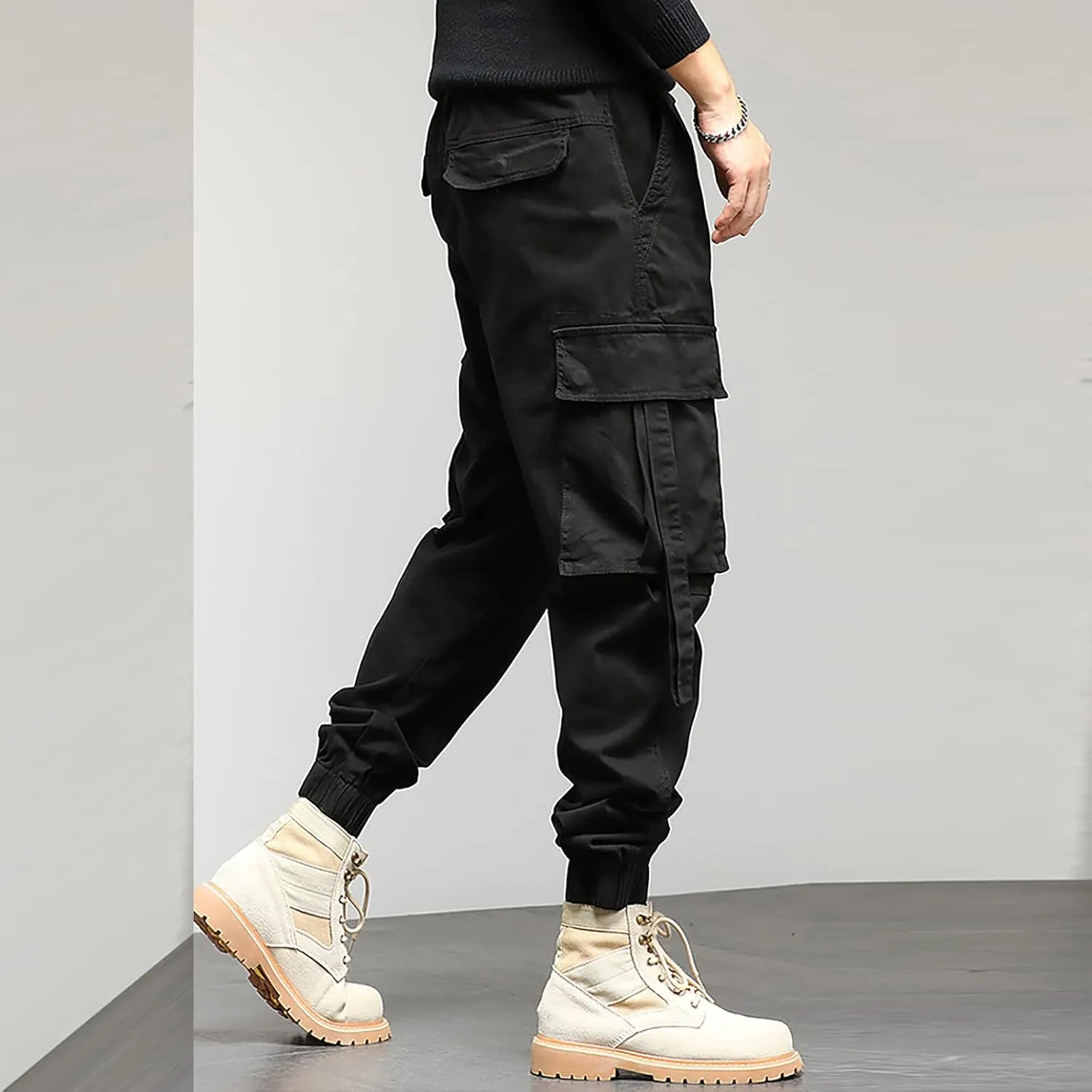 Cargo Sweatpants for Men Pants with 9 Pockets Lightweight Ripstop Cargo Work Pants Mens Wild Cargo Pants White Cargo