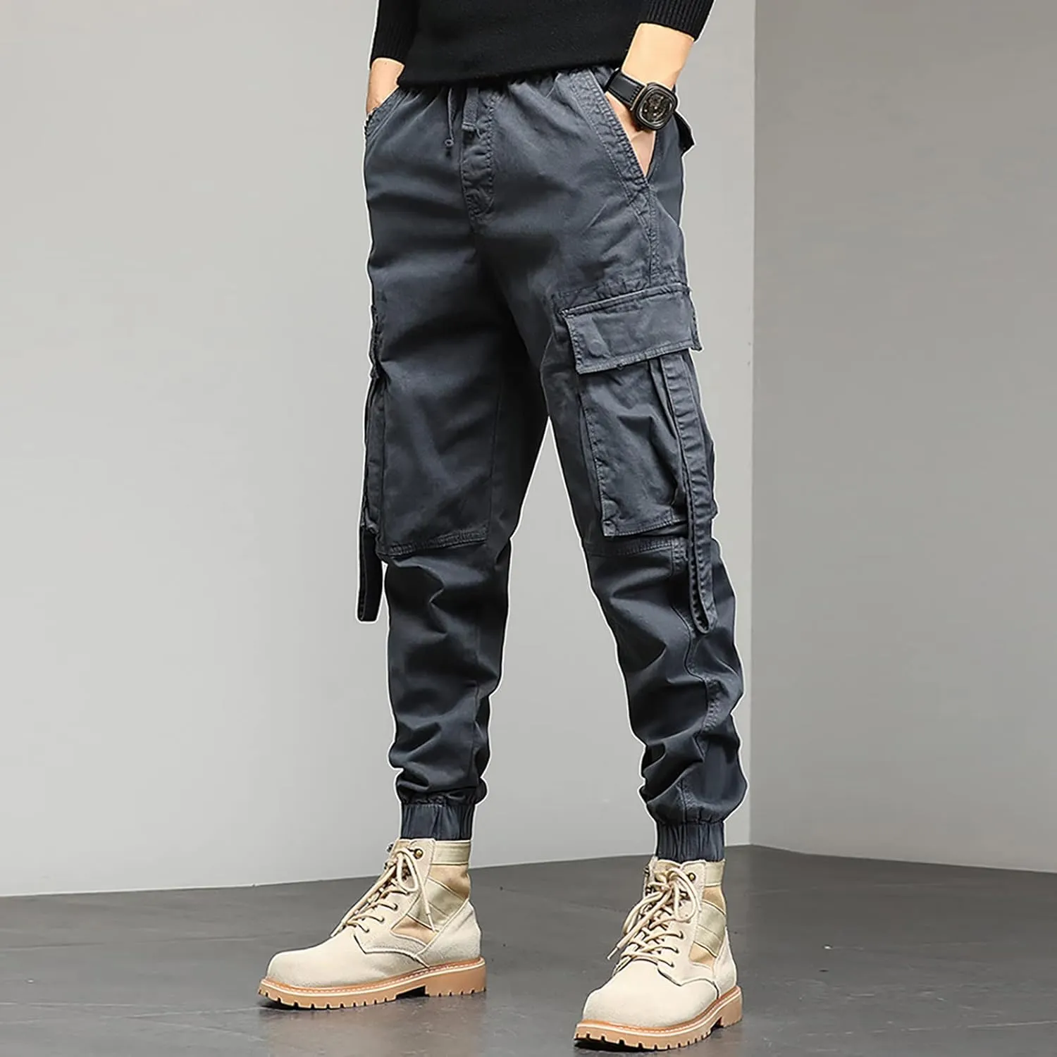 Cargo Sweatpants for Men Pants with 9 Pockets Lightweight Ripstop Cargo Work Pants Mens Wild Cargo Pants White Cargo