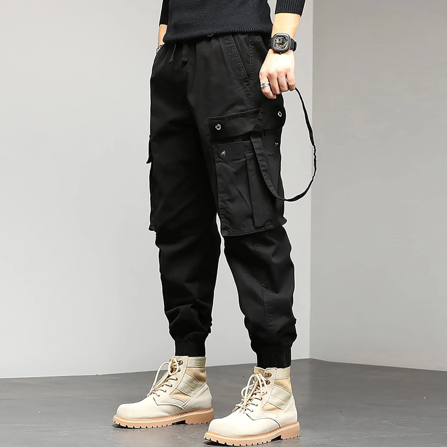Cargo Sweatpants for Men Pants with 9 Pockets Lightweight Ripstop Cargo Work Pants Mens Wild Cargo Pants White Cargo