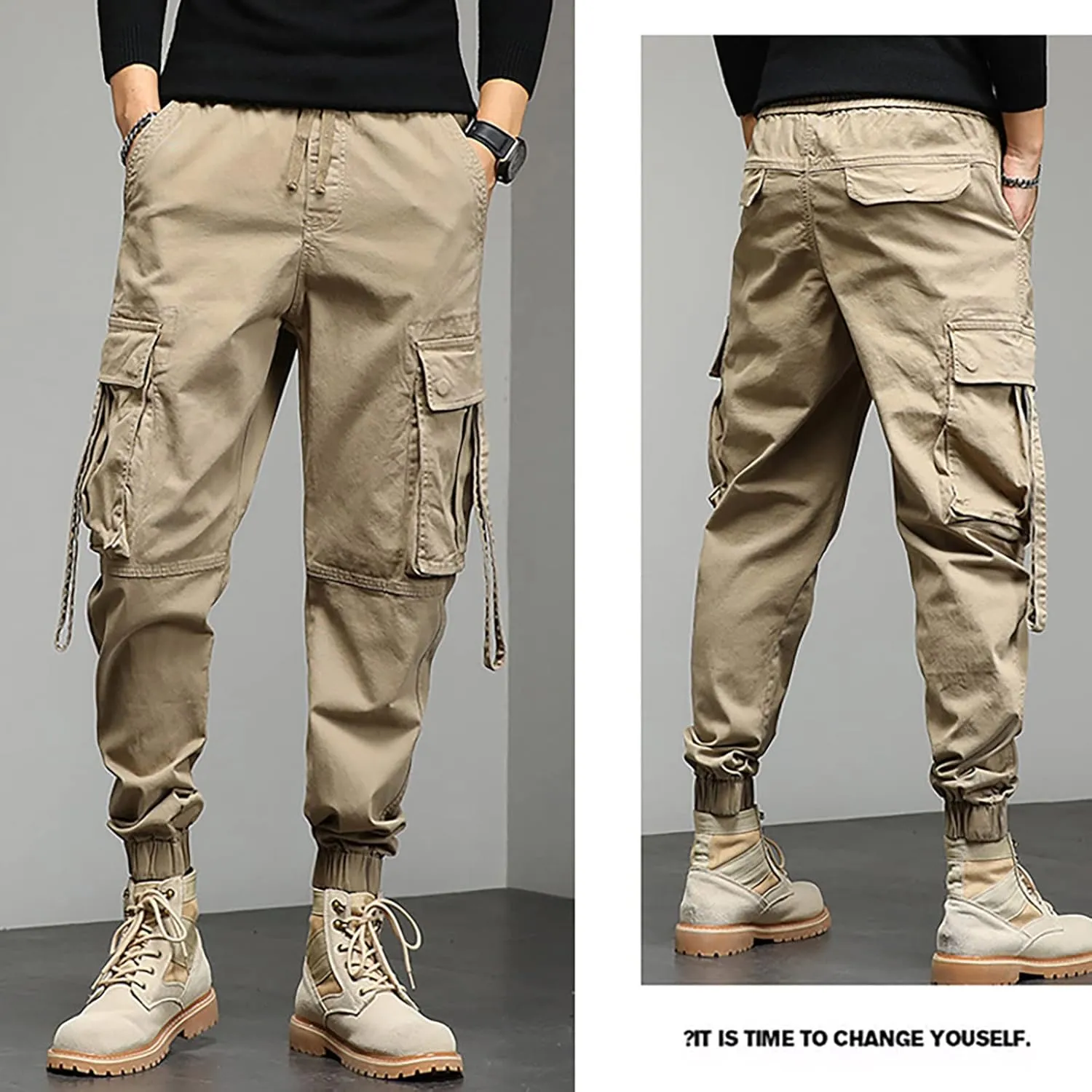 Cargo Sweatpants for Men Pants with 9 Pockets Lightweight Ripstop Cargo Work Pants Mens Wild Cargo Pants White Cargo