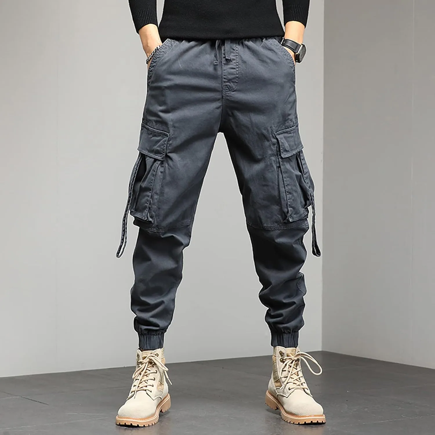 Cargo Sweatpants for Men Pants with 9 Pockets Lightweight Ripstop Cargo Work Pants Mens Wild Cargo Pants White Cargo