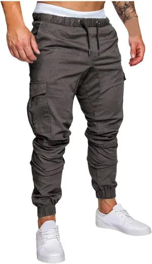Cargo Sweatpants for Men Workout Trousers Casual Cargo Pants Fleece Joggers Sweat Pants for Men Mens Cargo Sweatpants