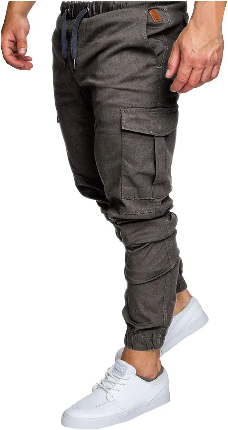 Cargo Sweatpants for Men Workout Trousers Casual Cargo Pants Fleece Joggers Sweat Pants for Men Mens Cargo Sweatpants