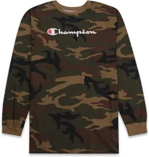 Champion Big and Tall Long Sleeve T Shirt for Men - Cotton Long Sleeve Tee