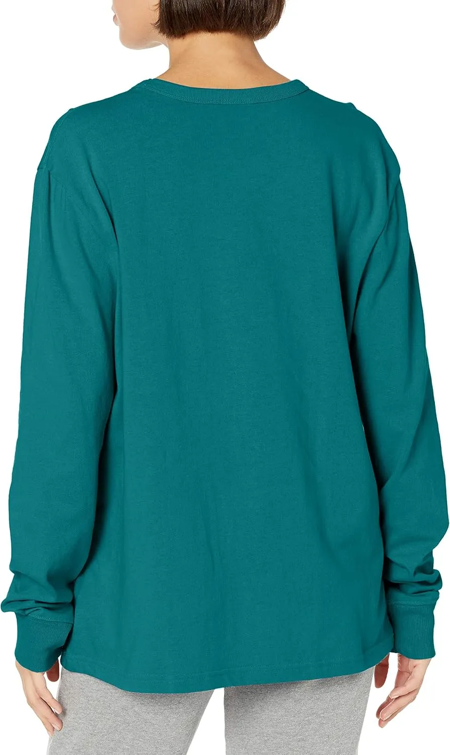 Champion Women's Boyfriend Long Sleeve Tee, Oversized Long Sleeve T-Shirt for Women, Women's Cotton Long Sleeve Tee