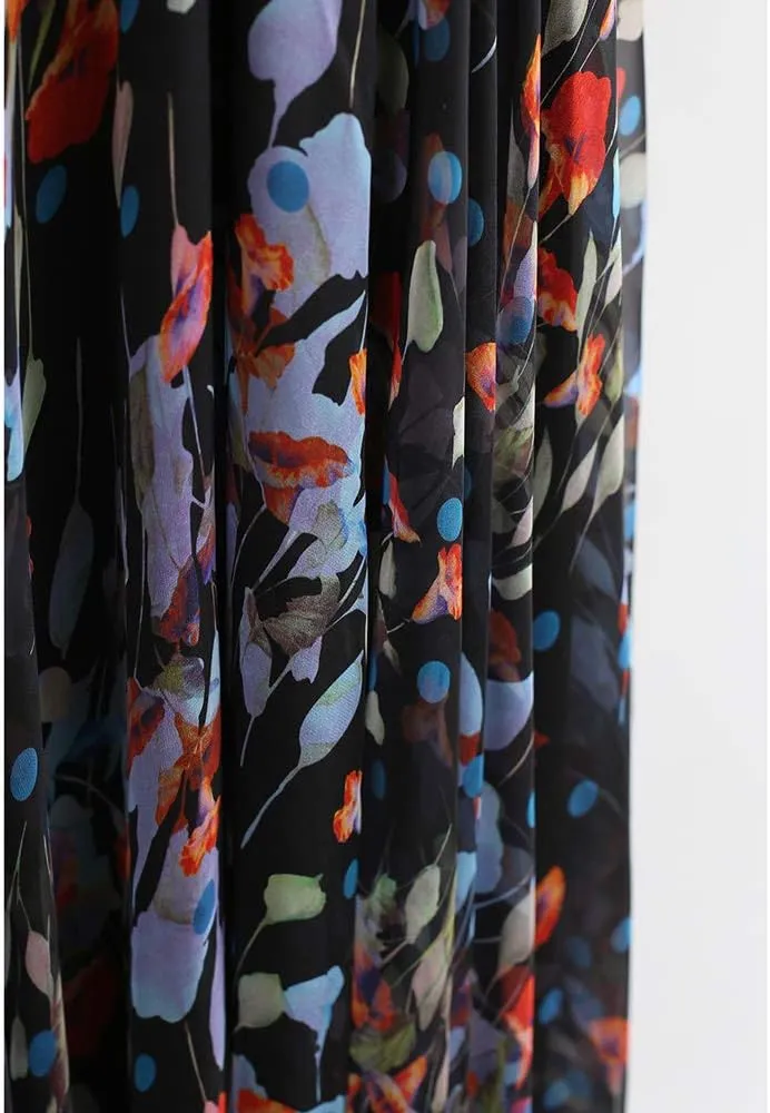 CHICWISH Women's Floral Watercolor Flower Maxi Floral Chiffon Slip Skirt