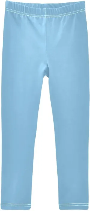 CHIFIGNO Light Sky Blue Girls Pants, Comfort Stretch, Yoga Performance Leggings for Girls 4T
