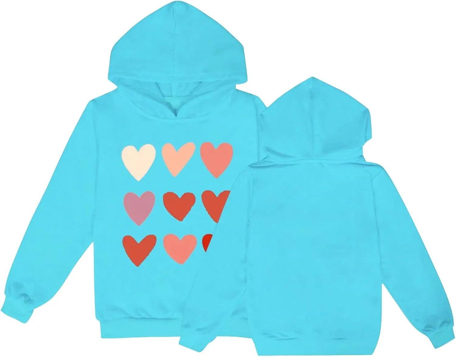 Children's Kids Hoodie Solid Multi Color Fashion Teen Boys Girls Love Print Casual Sweatshirt Pullover Fall Winter