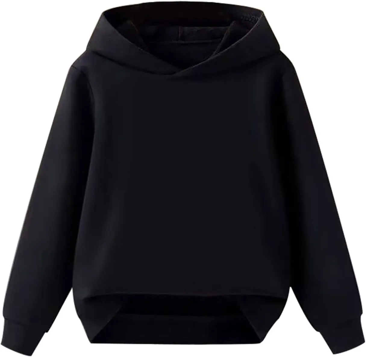 Children's Middle And Large Children's Autumn Solid Color Hooded Pullover Sweater Cotton Hoodie for Boys