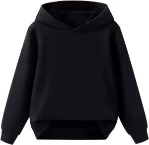 Children's Middle And Large Children's Autumn Solid Color Hooded Pullover Sweater Cotton Hoodie for Boys