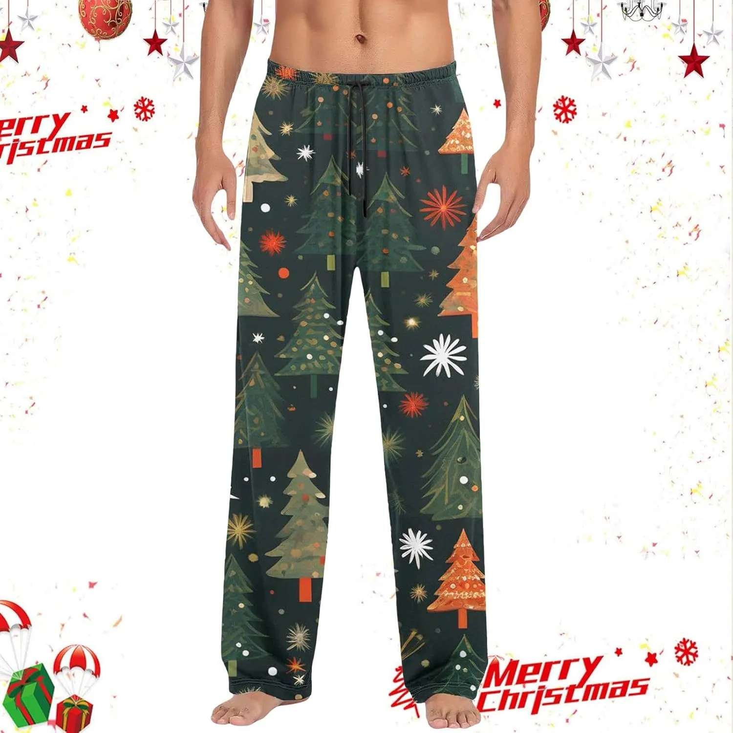 Christmas Pajama Pants for Women Funny Holiday Elastic Waist Relaxed Fit Pajama Bottoms Soft Sleepwear