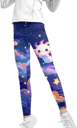 COEQINE Girls’ Leggings, Yoga Pants Activewear Legging High Waist Active Pants Size for 4-13 Years Kids Teens