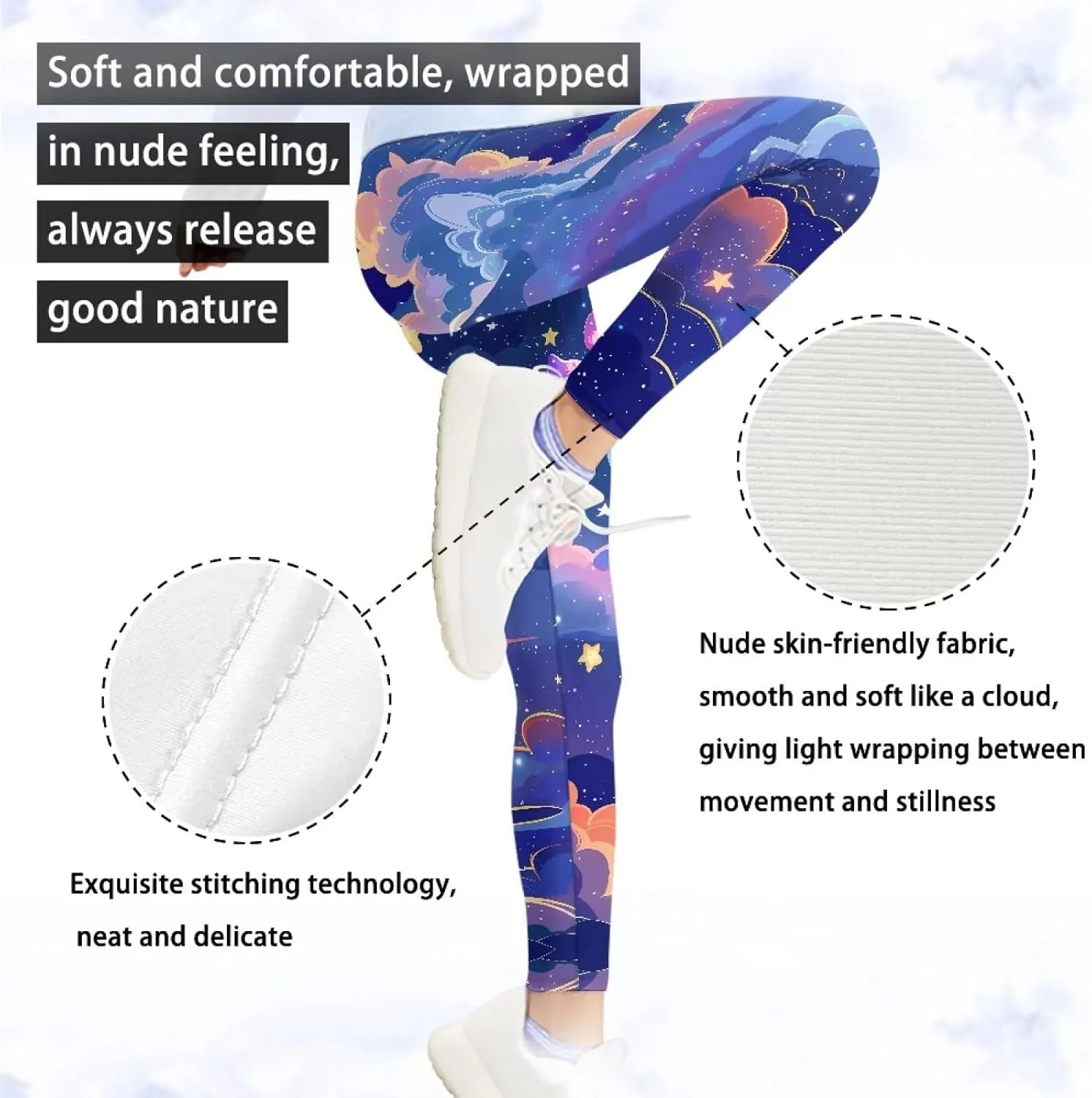 COEQINE Girls’ Leggings, Yoga Pants Activewear Legging High Waist Active Pants Size for 4-13 Years Kids Teens