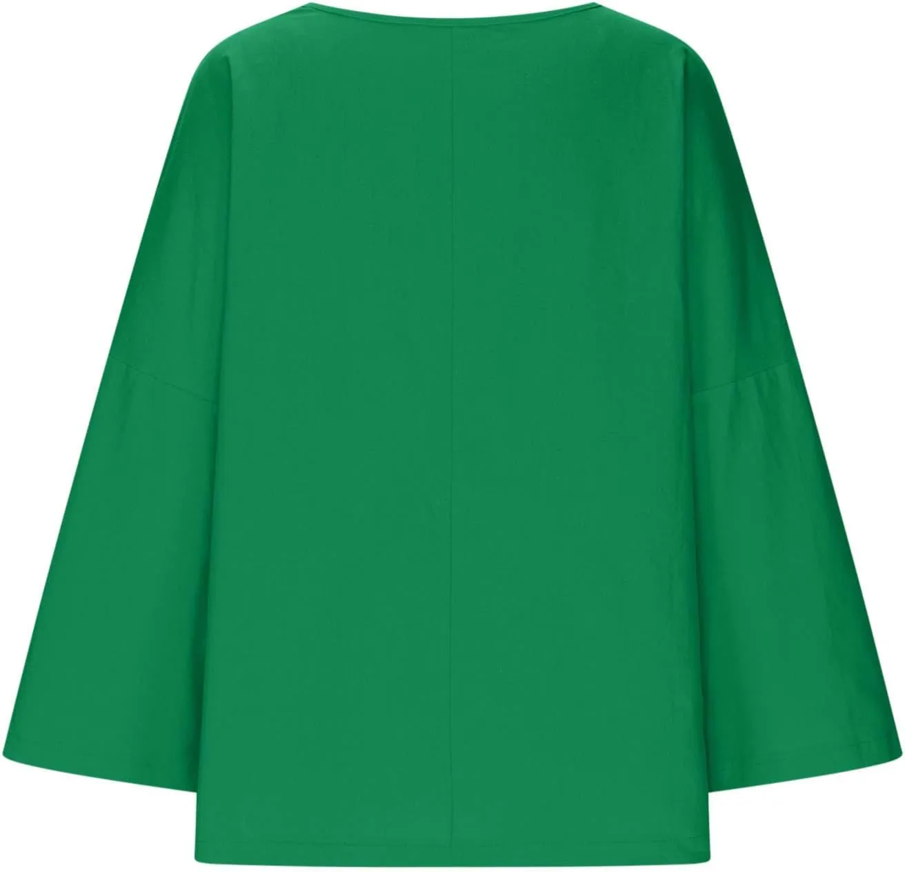 Cotton Linen Shirts for Women Solid Color Basic Long Sleeve Tee Tops Summer Casual Crew Neck Split Hem Tunic Blouses