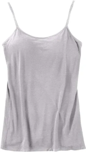 Cropped Camisole for Women Built in Bra Cotton Shelf Bra Crop Cami Adjustable Spaghetti Strap Tank Top 2025