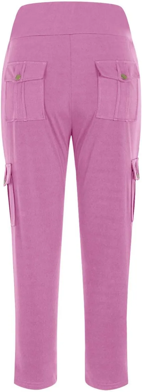 DASAYO 7/8 Leggings for Women High Waist Tummy Control Scrunch Butt Lifting Cargo Leggings with Pockets Gym Yoga Pants