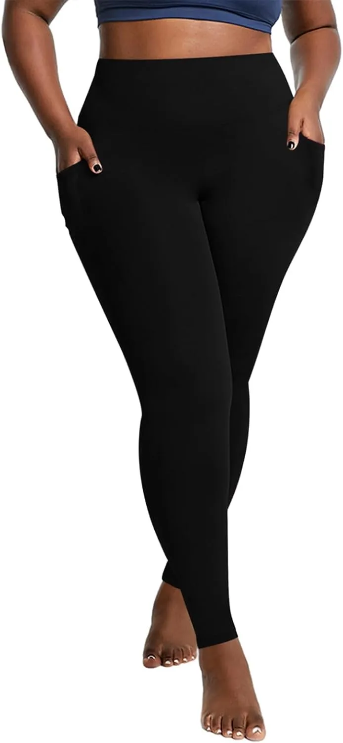 DASAYO Plus Size Leggings Tummy Control for Women High Waist Stretchy Workout Fitness Activewear Comfy Full Length Yoga Pants
