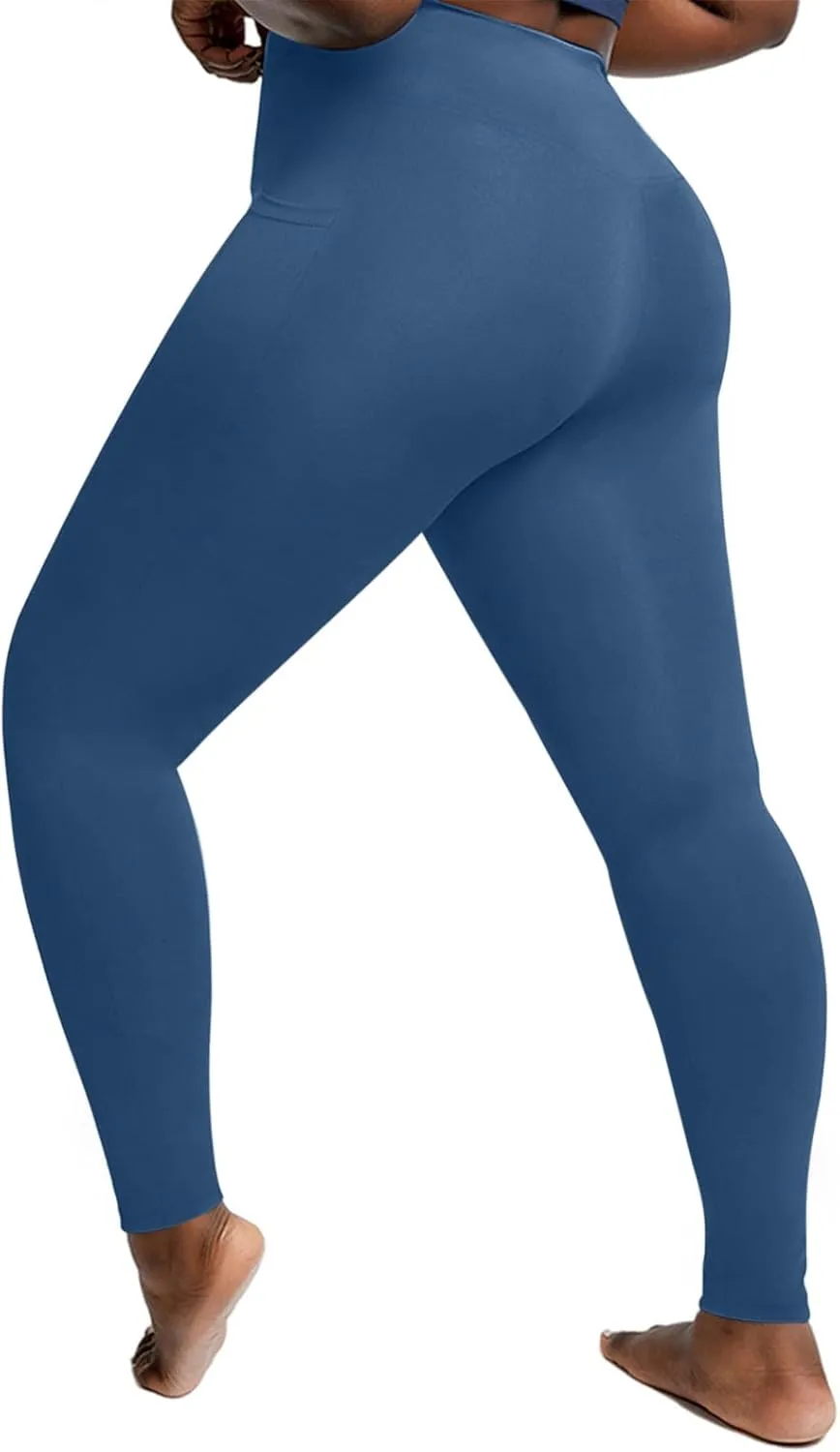 DASAYO Plus Size Leggings Tummy Control for Women High Waist Stretchy Workout Fitness Activewear Comfy Full Length Yoga Pants