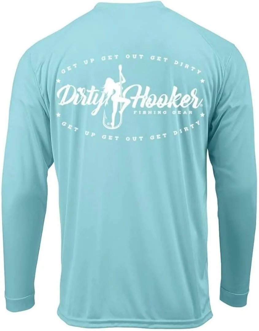 Dirty Hooker Long Sleeve Fishing Shirt for Men - Uv Protection Long Sleeve Shirt Men - Dry Fit Long Sleeve Swim Shirt for Men