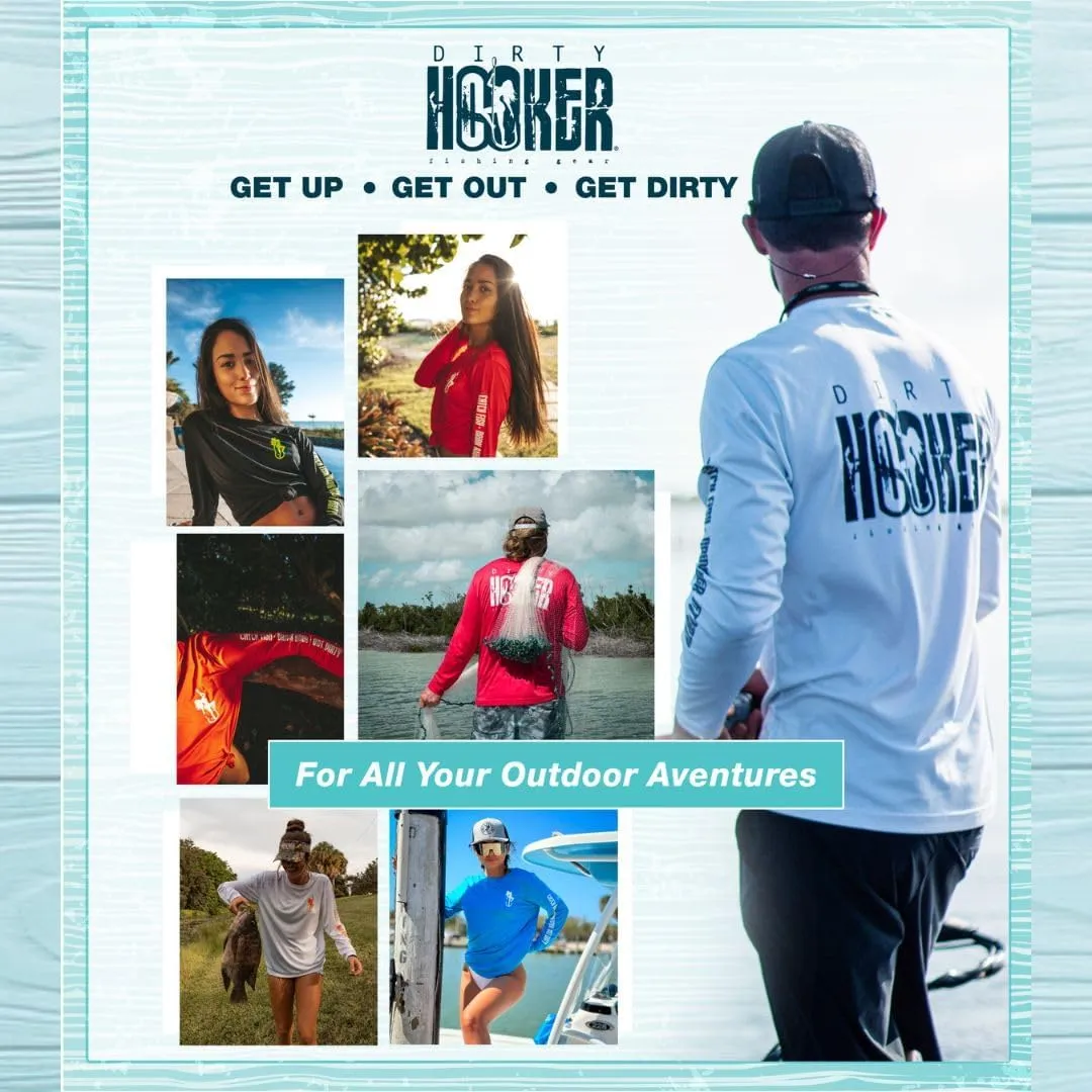 Dirty Hooker Long Sleeve Fishing Shirt for Men - Uv Protection Long Sleeve Shirt Men - Dry Fit Long Sleeve Swim Shirt for Men