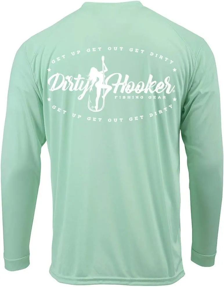 Dirty Hooker Long Sleeve Fishing Shirt for Men - Uv Protection Long Sleeve Shirt Men - Dry Fit Long Sleeve Swim Shirt for Men