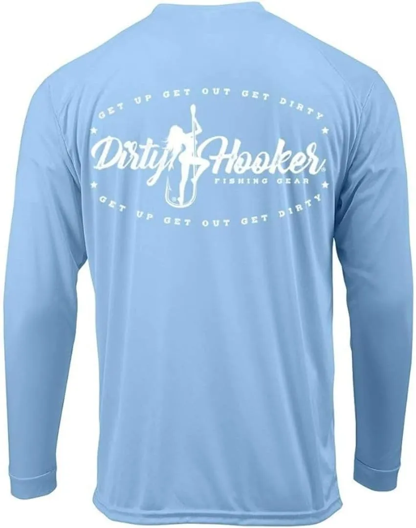 Dirty Hooker Long Sleeve Fishing Shirt for Men - Uv Protection Long Sleeve Shirt Men - Dry Fit Long Sleeve Swim Shirt for Men