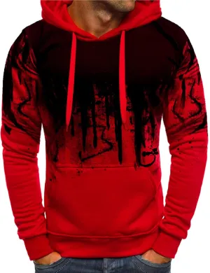DuDubaby Men Long Sleeve Top Casual Camouflage Sports Sweatshirt Long Sleeve Zipper Hooded Jacket Coat