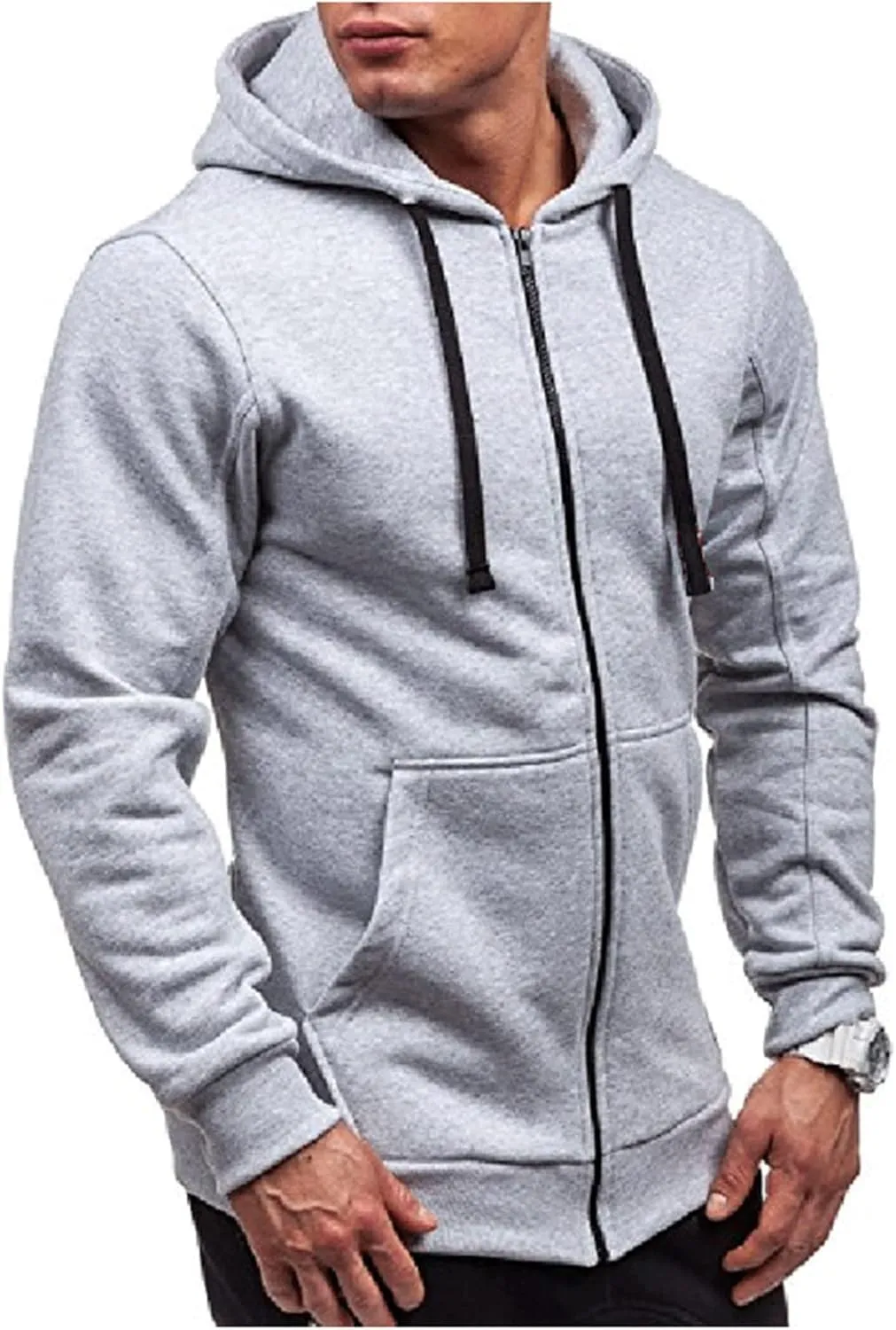 DuDubaby Men Long Sleeve Top Casual Camouflage Sports Sweatshirt Long Sleeve Zipper Hooded Jacket Coat