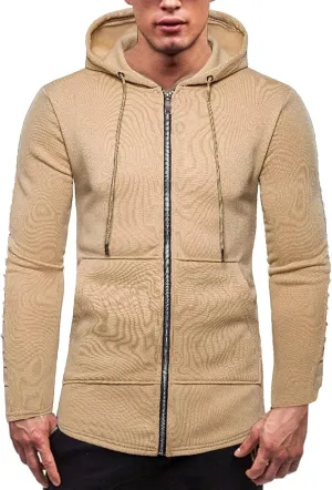DuDubaby Men Long Sleeve Top Casual Camouflage Sports Sweatshirt Long Sleeve Zipper Hooded Jacket Coat