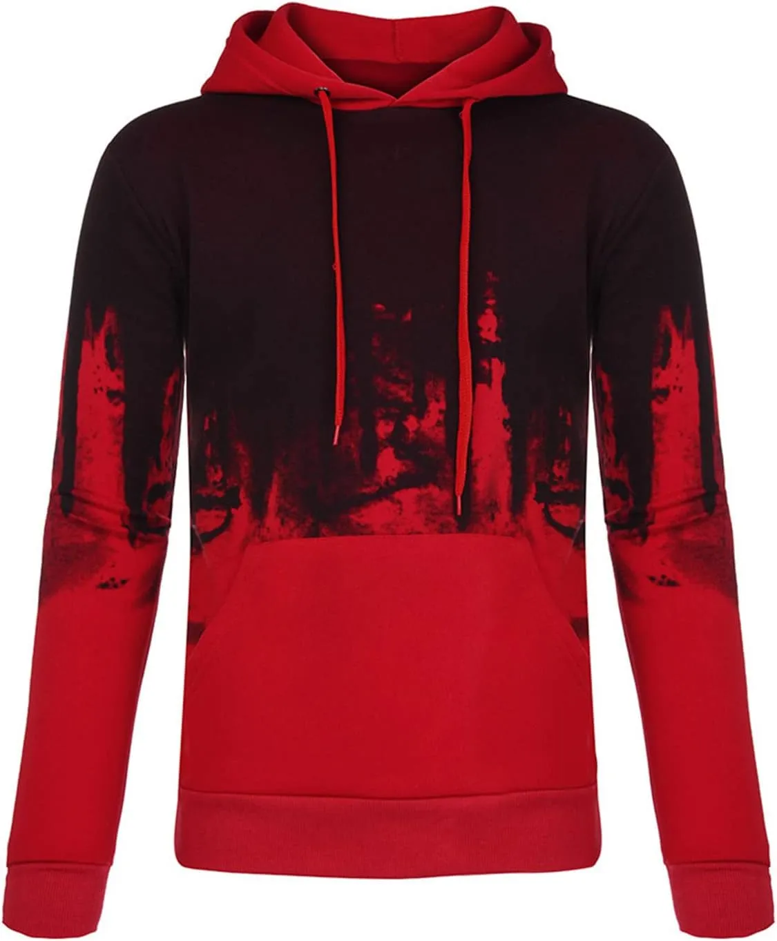 DuDubaby Men Long Sleeve Top Casual Camouflage Sports Sweatshirt Long Sleeve Zipper Hooded Jacket Coat