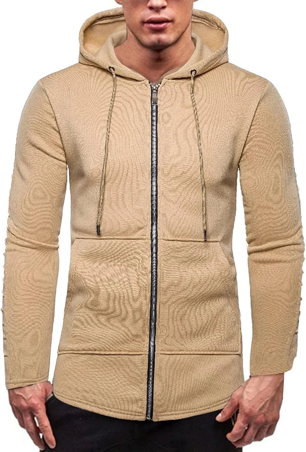 DuDubaby Men Long Sleeve Top Casual Camouflage Sports Sweatshirt Long Sleeve Zipper Hooded Jacket Coat
