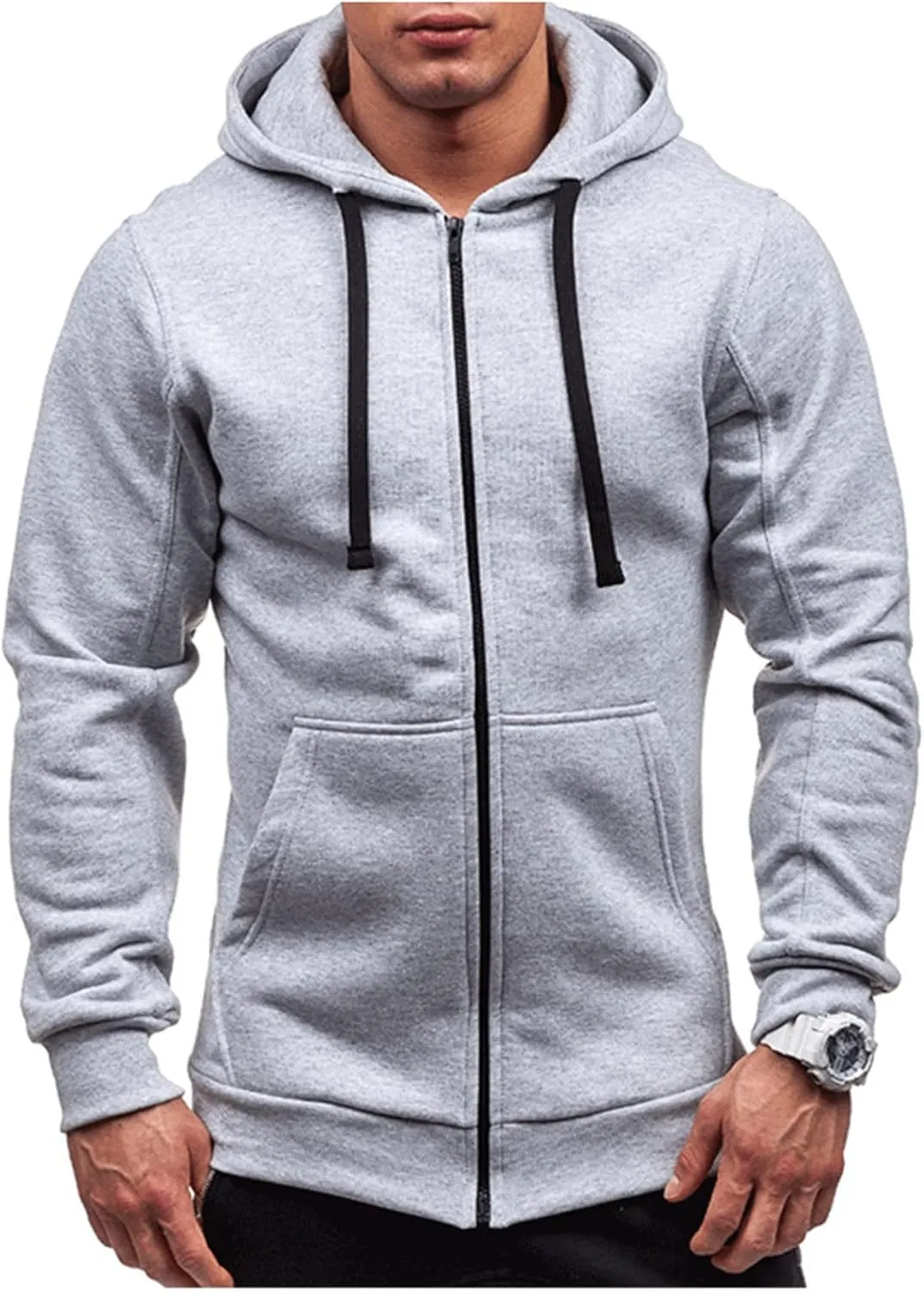 DuDubaby Men Long Sleeve Top Casual Camouflage Sports Sweatshirt Long Sleeve Zipper Hooded Jacket Coat