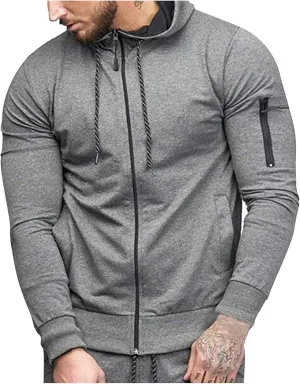 DuDubaby Mens Long Sleeve Hoodie Casual Camouflage Sports Sweatshirt Long Sleeve Zipper Hooded Jacket Coat